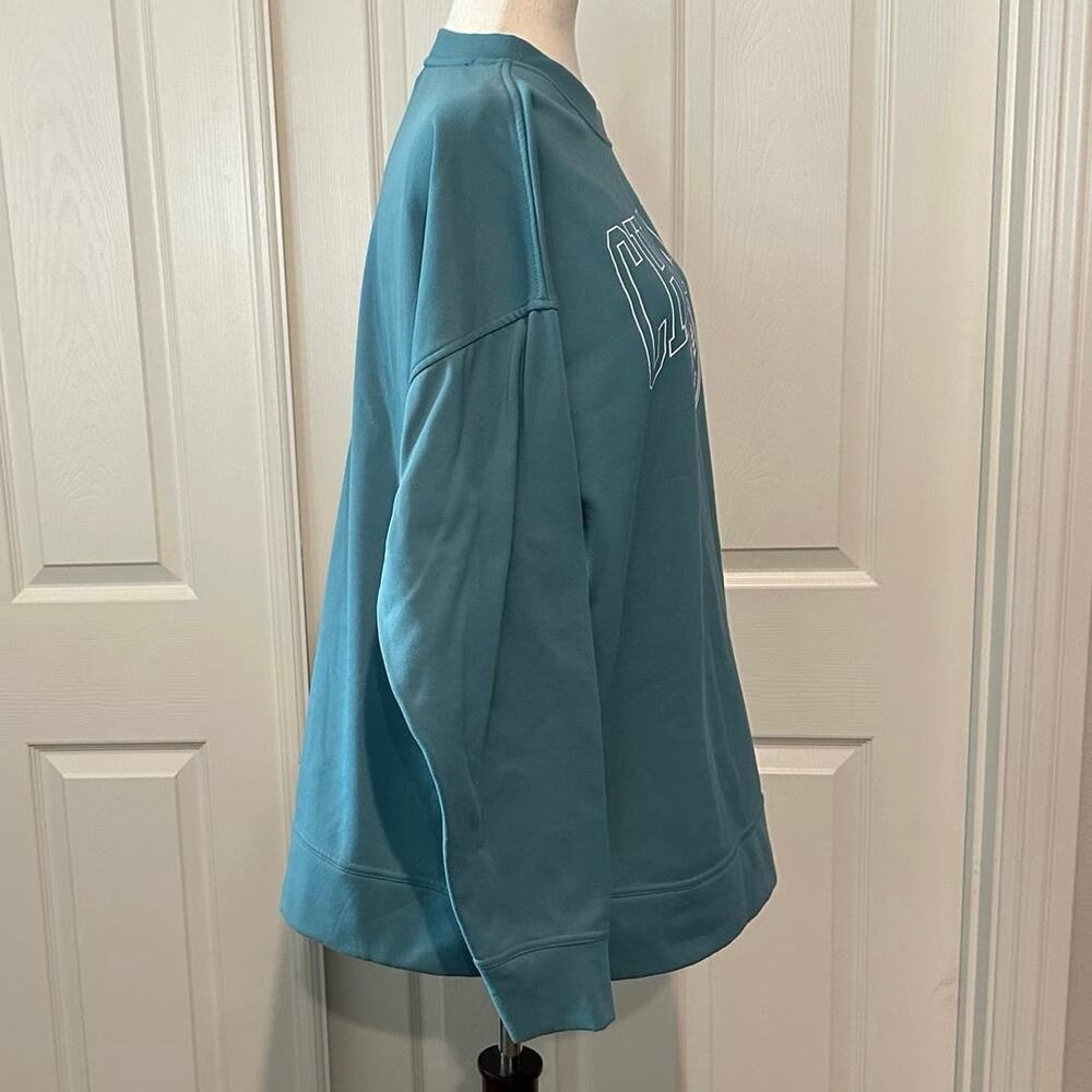 Champion Womens Medium Sweatshirt Teal Game Day Oversized‎ Pullover Triple Logo - Picture 4 of 8
